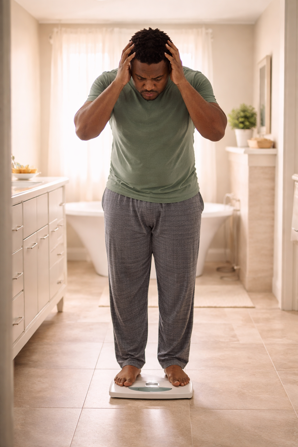 Person experiencing weight regain after stopping GLP-1 injections